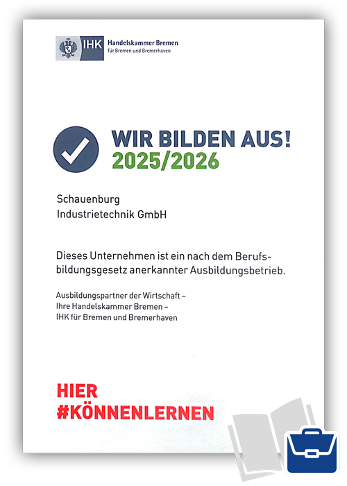 SCHAUENBURG Industrietechnik Anerkennung Ausbildungsbetrieb 2025/2026